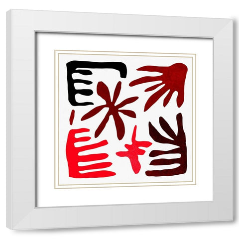 Custom Coral Construction I White Modern Wood Framed Art Print with Double Matting by Wang, Melissa