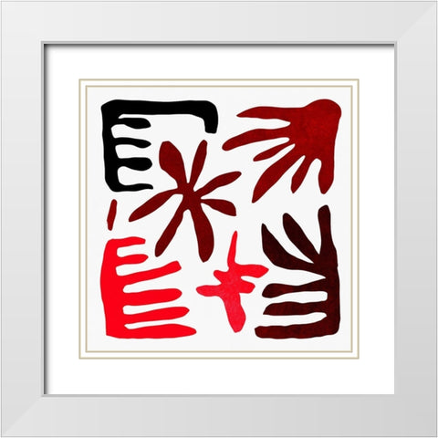 Custom Coral Construction I White Modern Wood Framed Art Print with Double Matting by Wang, Melissa