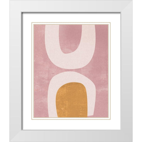 Custom Sun Temple I White Modern Wood Framed Art Print with Double Matting by Wang, Melissa