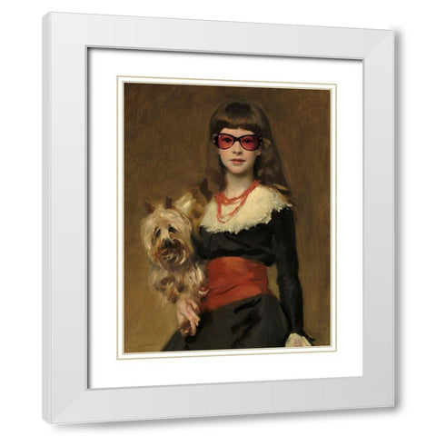 Masked Masters (5th Ave) White Modern Wood Framed Art Print with Double Matting by Green, Jacob