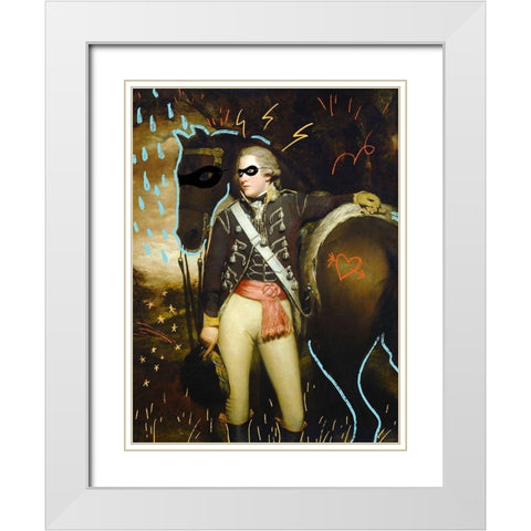 Masked Masters (Highwayman) White Modern Wood Framed Art Print with Double Matting by Green, Jacob