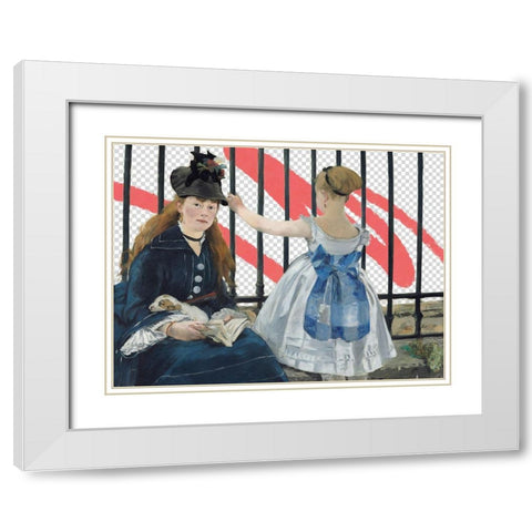 Masked Masters (Waiting At the Station) White Modern Wood Framed Art Print with Double Matting by Green, Jacob