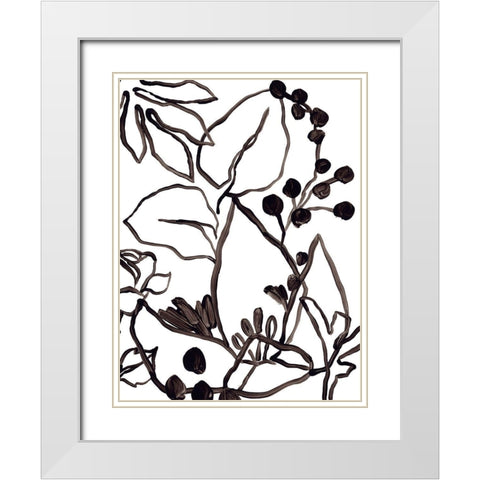 Tropical Outlines I White Modern Wood Framed Art Print with Double Matting by Vess, June Erica