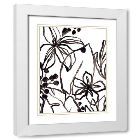 Tropical Outlines II White Modern Wood Framed Art Print with Double Matting by Vess, June Erica