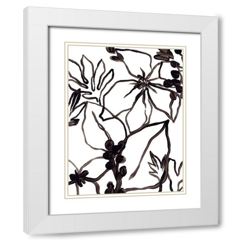 Tropical Outlines III White Modern Wood Framed Art Print with Double Matting by Vess, June Erica