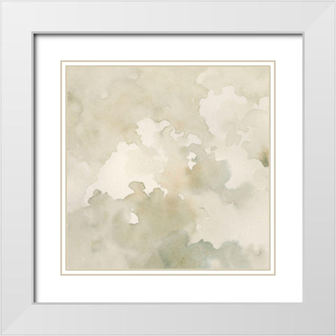 Warm Clouds Abstract I White Modern Wood Framed Art Print with Double Matting by Caroline, Emma