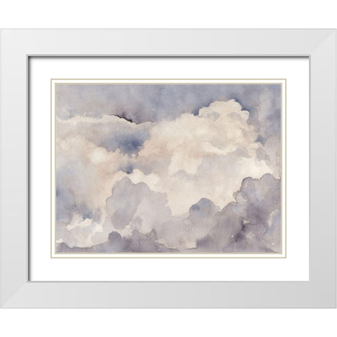 Clouds in Neutral I White Modern Wood Framed Art Print with Double Matting by Parker, Jennifer Paxton
