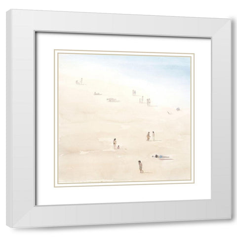 Beach Goers I White Modern Wood Framed Art Print with Double Matting by Popp, Grace