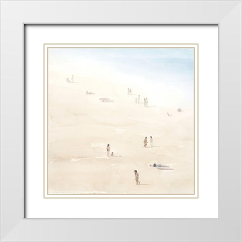 Beach Goers I White Modern Wood Framed Art Print with Double Matting by Popp, Grace