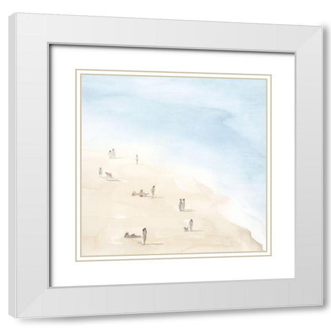 Beach Goers II White Modern Wood Framed Art Print with Double Matting by Popp, Grace