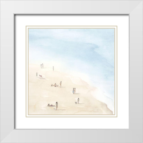 Beach Goers II White Modern Wood Framed Art Print with Double Matting by Popp, Grace