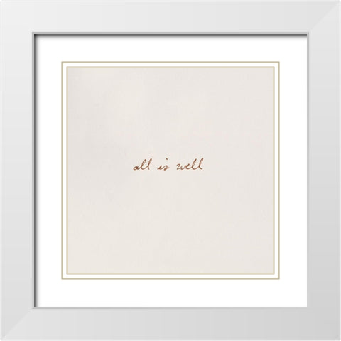 Scrawled Affirmations I White Modern Wood Framed Art Print with Double Matting by Caroline, Emma