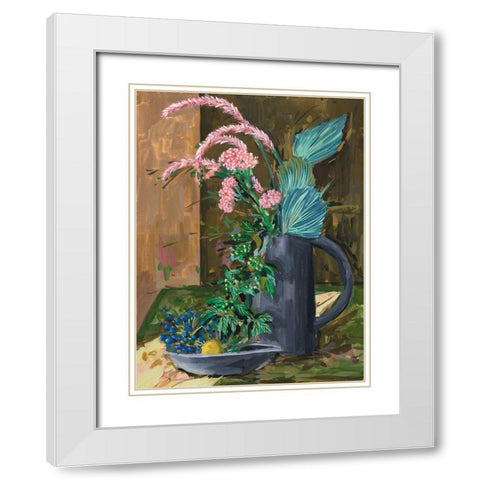 Still Life Bouquet II White Modern Wood Framed Art Print with Double Matting by Wang, Melissa