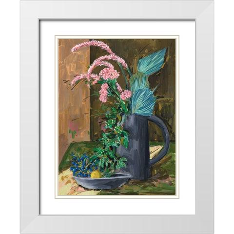 Still Life Bouquet II White Modern Wood Framed Art Print with Double Matting by Wang, Melissa