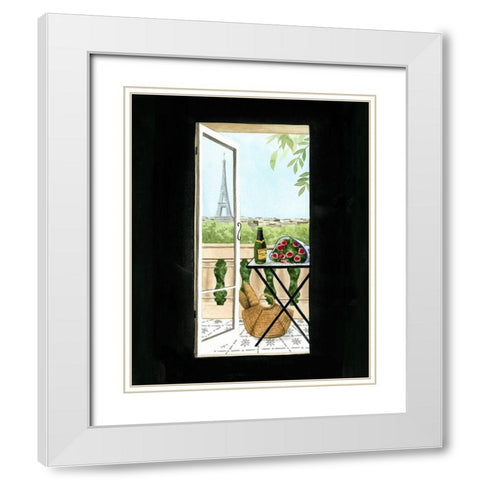 Terrace in Paris I White Modern Wood Framed Art Print with Double Matting by Popp, Grace