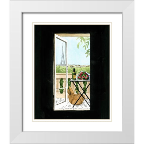 Terrace in Paris I White Modern Wood Framed Art Print with Double Matting by Popp, Grace