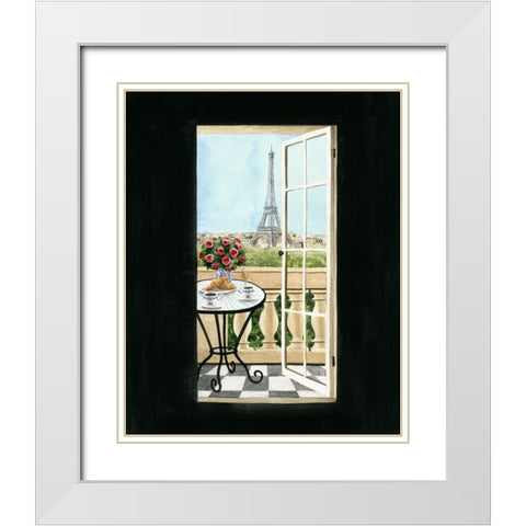 Terrace in Paris II White Modern Wood Framed Art Print with Double Matting by Popp, Grace