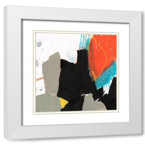 Primary Action II White Modern Wood Framed Art Print with Double Matting by Goldberger, Jennifer