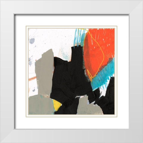 Primary Action II White Modern Wood Framed Art Print with Double Matting by Goldberger, Jennifer