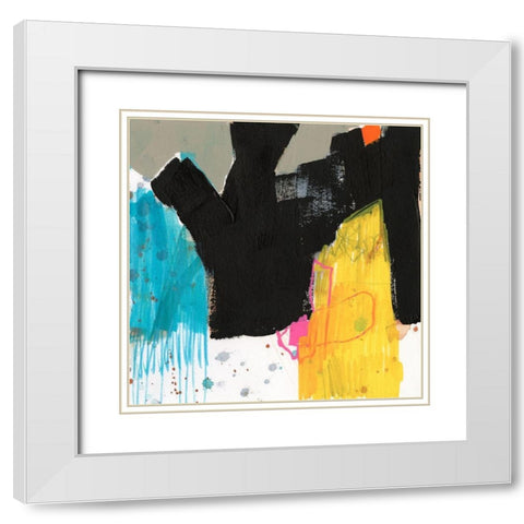 Primary Action III White Modern Wood Framed Art Print with Double Matting by Goldberger, Jennifer