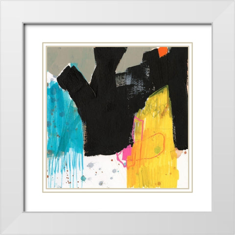 Primary Action III White Modern Wood Framed Art Print with Double Matting by Goldberger, Jennifer