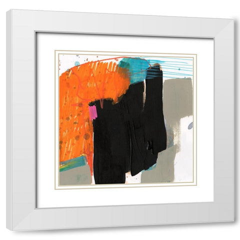 Primary Action IV White Modern Wood Framed Art Print with Double Matting by Goldberger, Jennifer