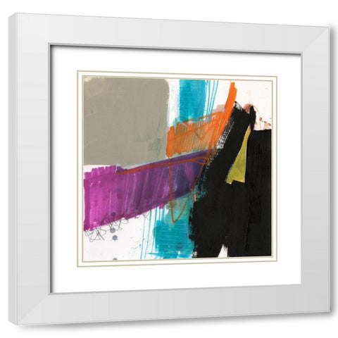 Primary Action V White Modern Wood Framed Art Print with Double Matting by Goldberger, Jennifer