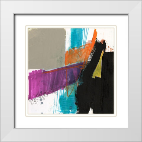 Primary Action V White Modern Wood Framed Art Print with Double Matting by Goldberger, Jennifer