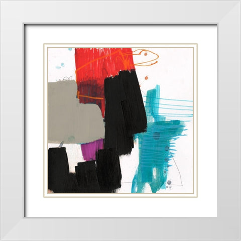 Primary Action VI White Modern Wood Framed Art Print with Double Matting by Goldberger, Jennifer