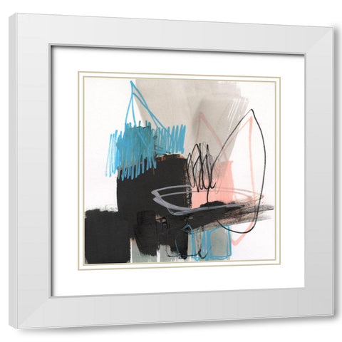 Linear Instinct I White Modern Wood Framed Art Print with Double Matting by Goldberger, Jennifer