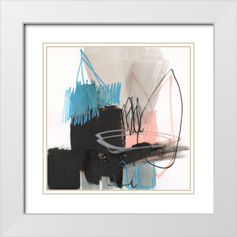 Linear Instinct I White Modern Wood Framed Art Print with Double Matting by Goldberger, Jennifer