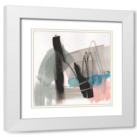 Linear Instinct II White Modern Wood Framed Art Print with Double Matting by Goldberger, Jennifer