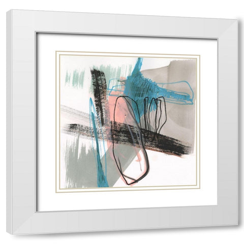 Linear Instinct IV White Modern Wood Framed Art Print with Double Matting by Goldberger, Jennifer