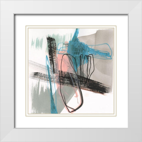 Linear Instinct IV White Modern Wood Framed Art Print with Double Matting by Goldberger, Jennifer