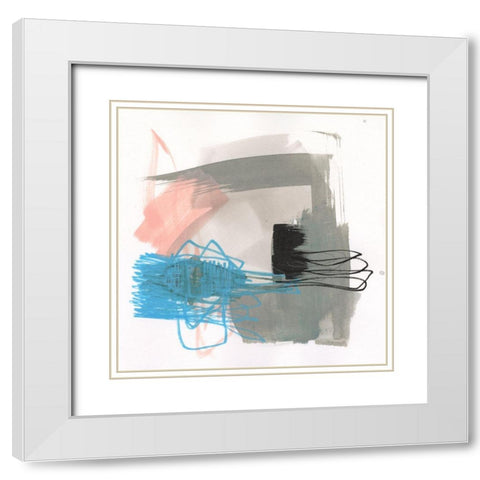 Linear Instinct V White Modern Wood Framed Art Print with Double Matting by Goldberger, Jennifer