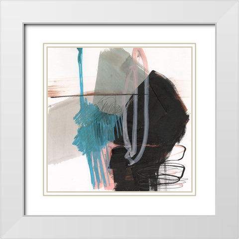 Linear Instinct VI White Modern Wood Framed Art Print with Double Matting by Goldberger, Jennifer