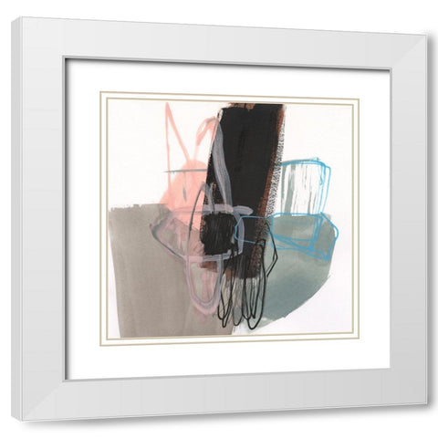 Linear Instinct VII White Modern Wood Framed Art Print with Double Matting by Goldberger, Jennifer