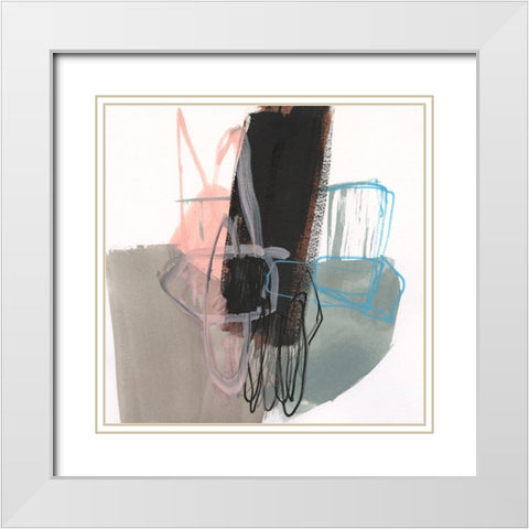 Linear Instinct VII White Modern Wood Framed Art Print with Double Matting by Goldberger, Jennifer