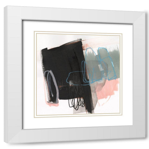 Linear Instinct VIII White Modern Wood Framed Art Print with Double Matting by Goldberger, Jennifer