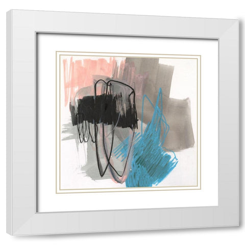 Linear Instinct IX White Modern Wood Framed Art Print with Double Matting by Goldberger, Jennifer