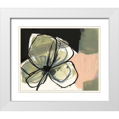 Floral Synergy II White Modern Wood Framed Art Print with Double Matting by Goldberger, Jennifer