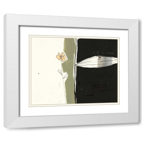 Floral Synergy III White Modern Wood Framed Art Print with Double Matting by Goldberger, Jennifer