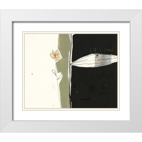 Floral Synergy III White Modern Wood Framed Art Print with Double Matting by Goldberger, Jennifer