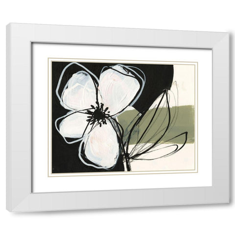 Floral Synergy VI White Modern Wood Framed Art Print with Double Matting by Goldberger, Jennifer