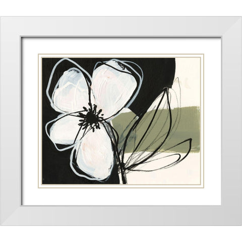 Floral Synergy VI White Modern Wood Framed Art Print with Double Matting by Goldberger, Jennifer