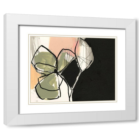 Floral Synergy VIII White Modern Wood Framed Art Print with Double Matting by Goldberger, Jennifer