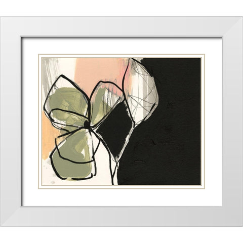 Floral Synergy VIII White Modern Wood Framed Art Print with Double Matting by Goldberger, Jennifer