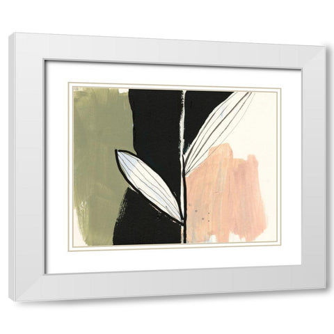 Floral Synergy IX White Modern Wood Framed Art Print with Double Matting by Goldberger, Jennifer