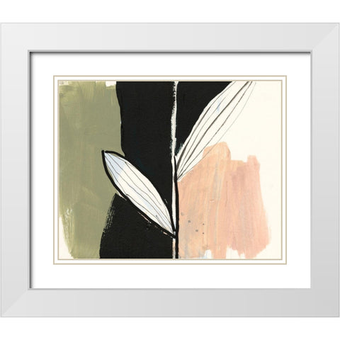 Floral Synergy IX White Modern Wood Framed Art Print with Double Matting by Goldberger, Jennifer