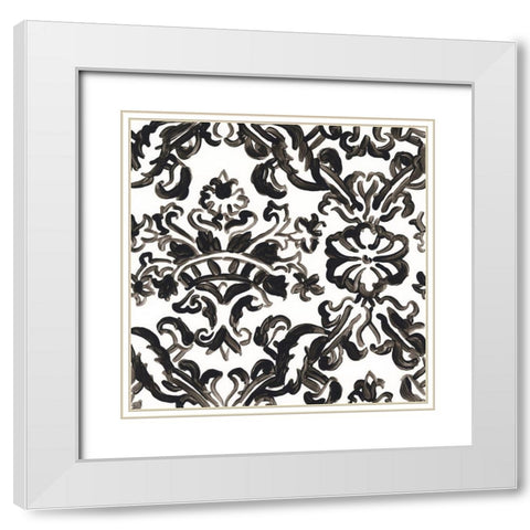 Ink Motif VI White Modern Wood Framed Art Print with Double Matting by Vess, June Erica